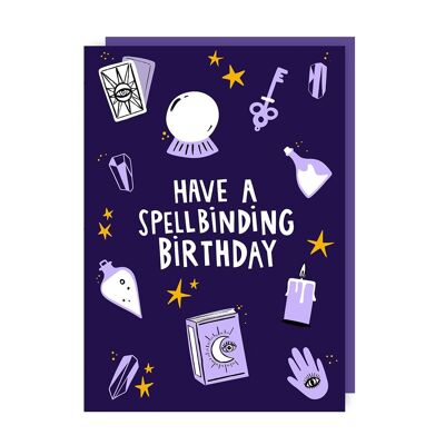 Paquete de 6 tarjetas de felicitación de cumpleaños mágicas de bruja hechizante