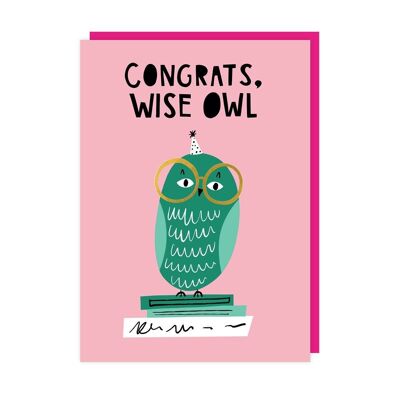 Lot de 6 cartes de félicitations Wise Owl