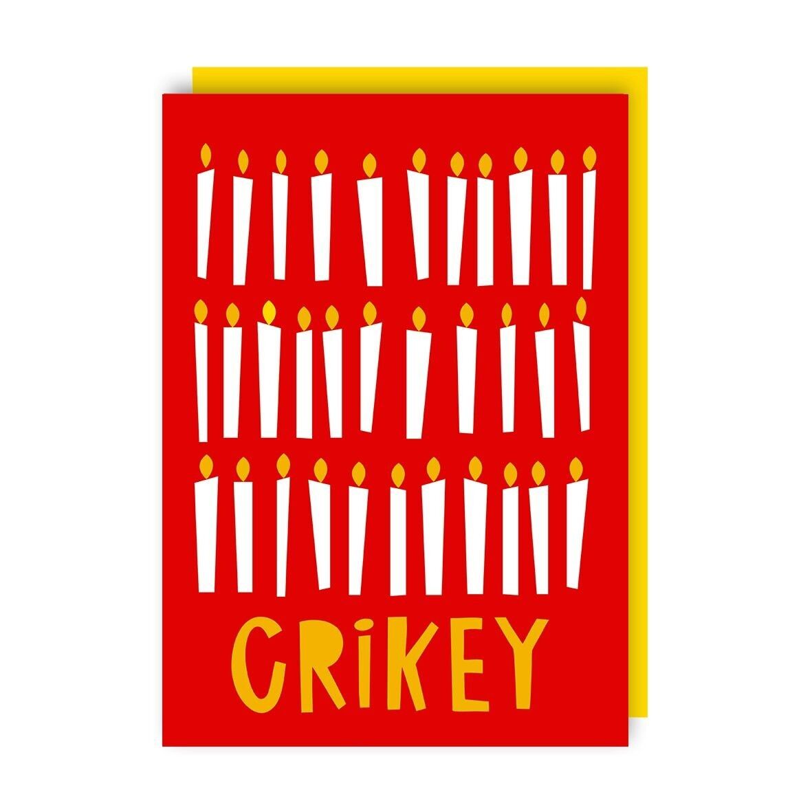 Lot de 6 cartes d'anniversaire Crikey Funny Candles