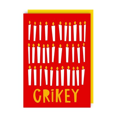Crikey Funny Candles Birthday Card pack of 6