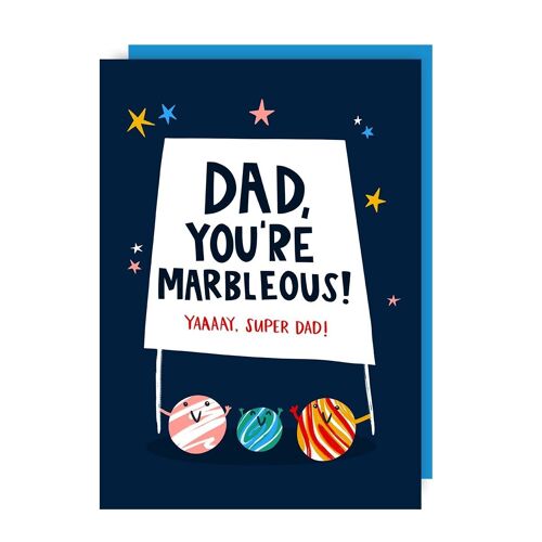 Marbleous Retro Vintage Father's Day Card pack of 6