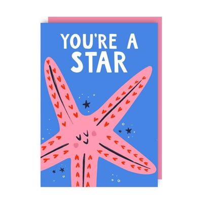 „You're a Star“-Seestern-Anerkennungskarte im 6er-Pack