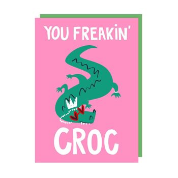 Crocodile Aligator Thinking of You Appreciation Card Lot de 6 2