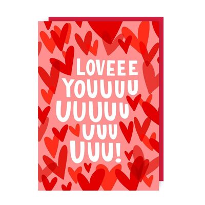 Confezione da 6 carte So Much Love (anniversario, San Valentino, apprezzamento)