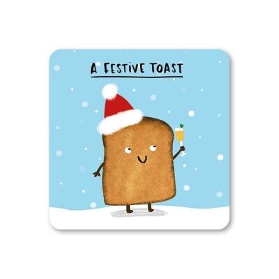 Festive Toast Divertente sottobicchiere di Natale confezione da 6