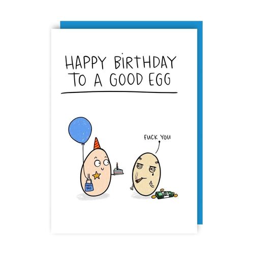 Good Egg Funny Rude Birthday Greeting Card pack of 6