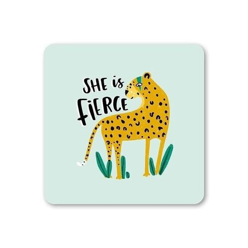 Fierce Leopard Coaster pack of 6