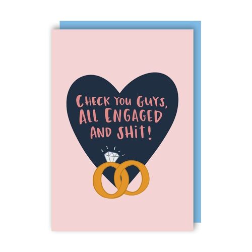 Funny Engagement Card pack of 6