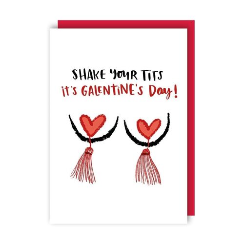 Tits Galentine’s Love Card pack of 6 (Anniversary, Valentine's, Appreciation)