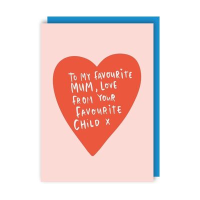 Paquete de 6 tarjetas favoritas del día de la madre para niños