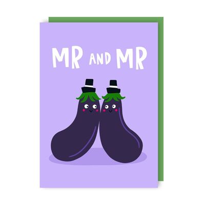 Mr and Mr Love Gay LGBTQ+ Wedding Card pack of 6