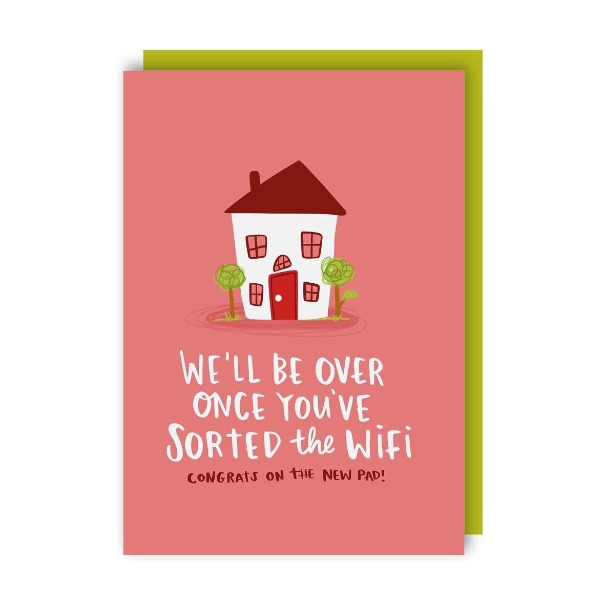 Wifi Funny New Home Card confezione da 6