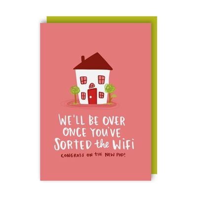 Wifi Funny New Home Card pack of 6