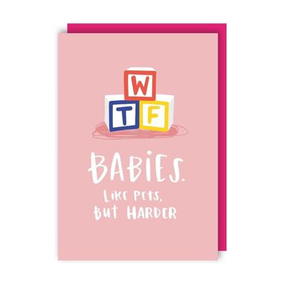 Pets But Harder New Baby Card pack of 6