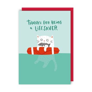 Paquet de 6 cartes de remerciement Lifesaver Cat 2