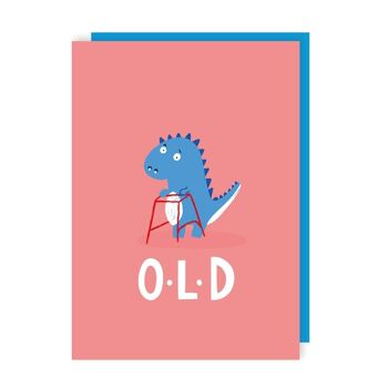 Paquet de 6 cartes d'anniversaire vieux dinosaure 2