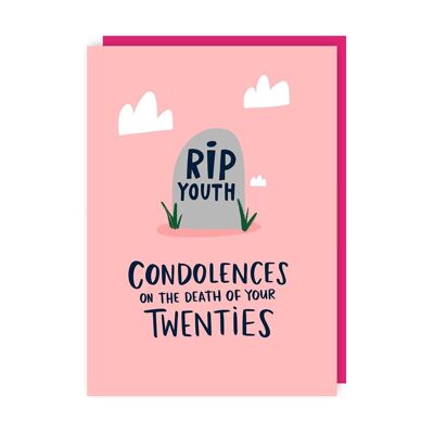 Condolences 30s Birthday Card pack of 6