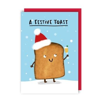 Lot de 6 cartes de Noël amusantes Toast festif 2