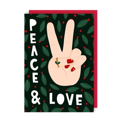 Paquete de 6 tarjetas navideñas de paz y amor