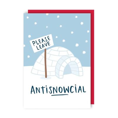 Antisnowcial Funny Christmas Card pack of 6