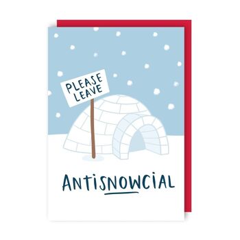 Lot de 6 cartes de Noël humoristiques antisnowcial 1