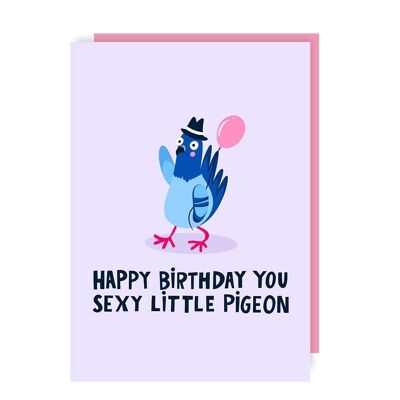 Lot de 6 cartes de vœux d'anniversaire Little Pigeon