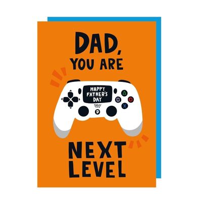 Paquete de 6 tarjetas de felicitación para el día del padre de Playstation de Next Level Gaming