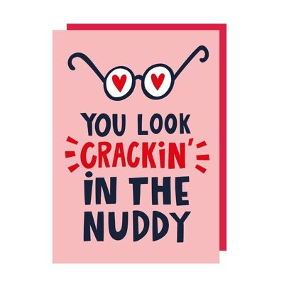 Confezione da 6 biglietti d'auguri divertenti Nuddy Love (anniversario, San Valentino, apprezzamento)