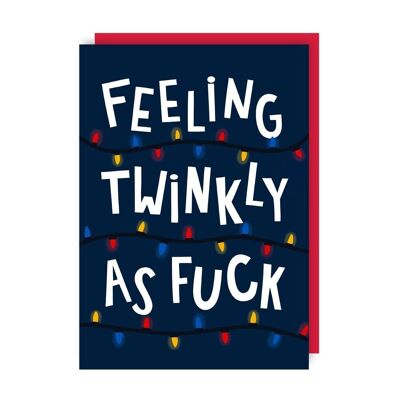 Twinkly Funny Rude Christmas Card paquete de 6