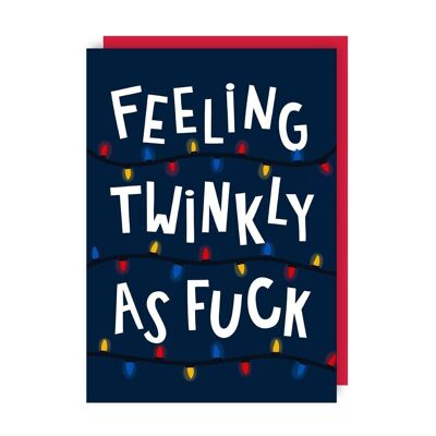 Twinkly Funny Rude Christmas Card confezione da 6