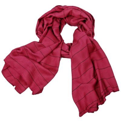 pinstripe scarf; dark red