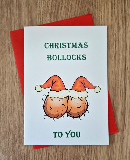 Funny Rude Christmas Card - Christmas B*llocks to you