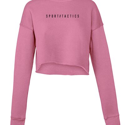 Damen CROPPED FLEECE CREWNECK-brick