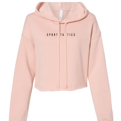 Damen ULTRA CROPPED FLEECE HOODY - peach-