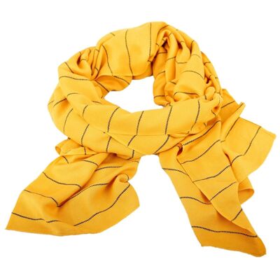 pinstripe scarf; sunny yellow