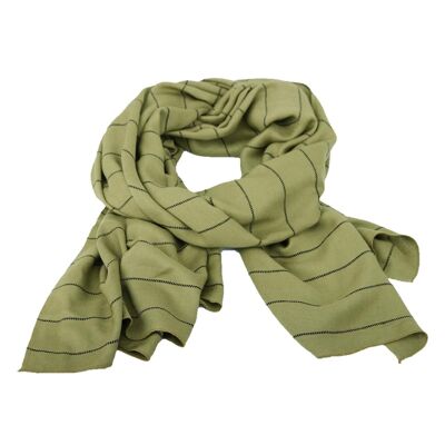 pinstripe scarf; reed green