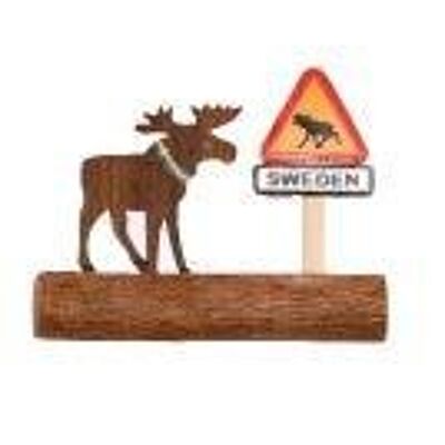 Moose with moose sign magnet