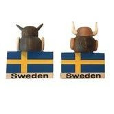 Schweden-Flagge mit Wikinger-Figurenmagnet
