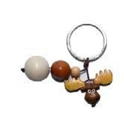 Moose with small balls keychain