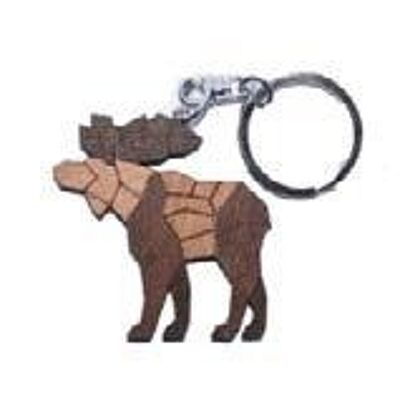 Moose two colored key ring