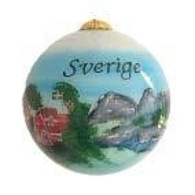Bolas de Navidad pintadas a mano con finos motivos de Suecia - 4