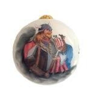 Bola navideña vikinga pintada a mano
