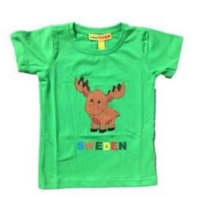 Grünes Elch-T-Shirt