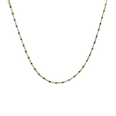 Stainless steel ketting beads groen - Gina