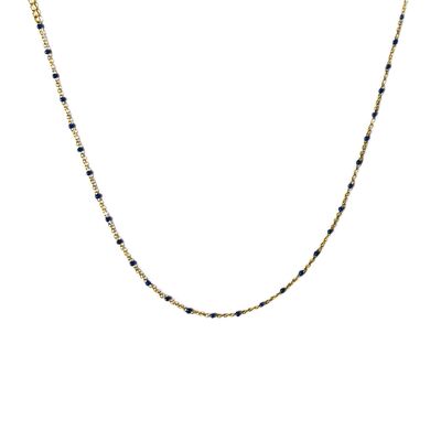 Stainless steel ketting beads blauw - Koto