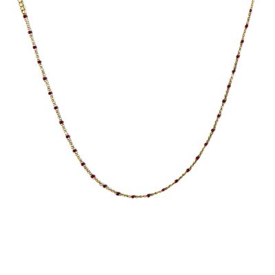 Stainless steel ketting beads rood - Aya