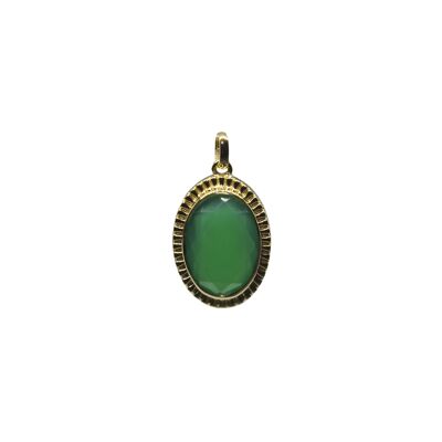 Vintage ketting pendant groene onyx - Sarah