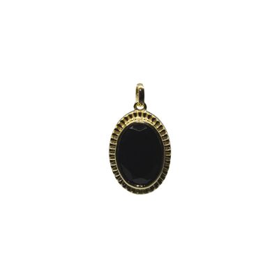 Vintage ketting pendant zwarte onyx - Saar