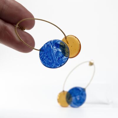 Boucles d'oreilles en verre de Murano collection Elia bleu