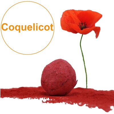 Bombe à graines / Cocon avec graines de Coquelicots rouges BIO (par sachet de 5)